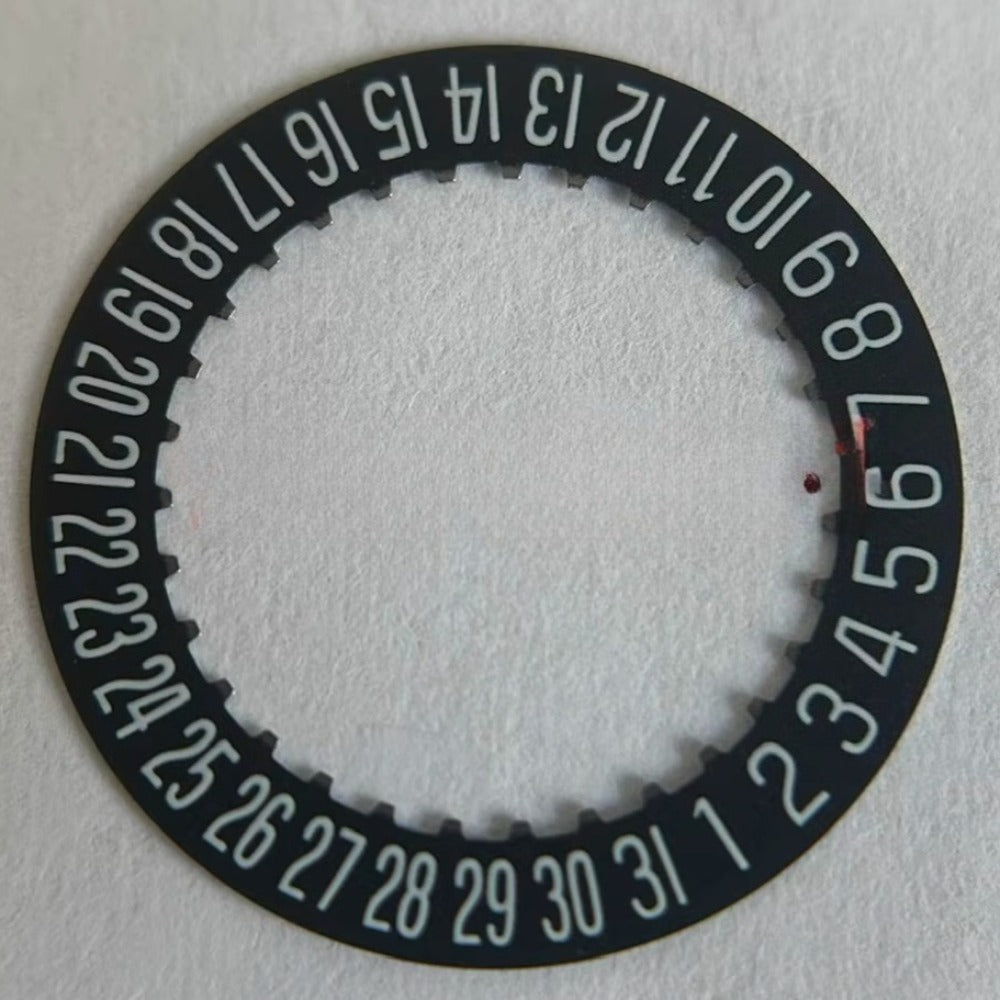 Black background date disk wheel for Swiss ETA 2000 L592.2 watch movement, precise fit.