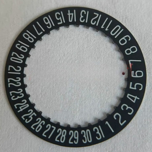 Black background date disk wheel for Swiss ETA 2000 L592.2 watch movement, precise fit.