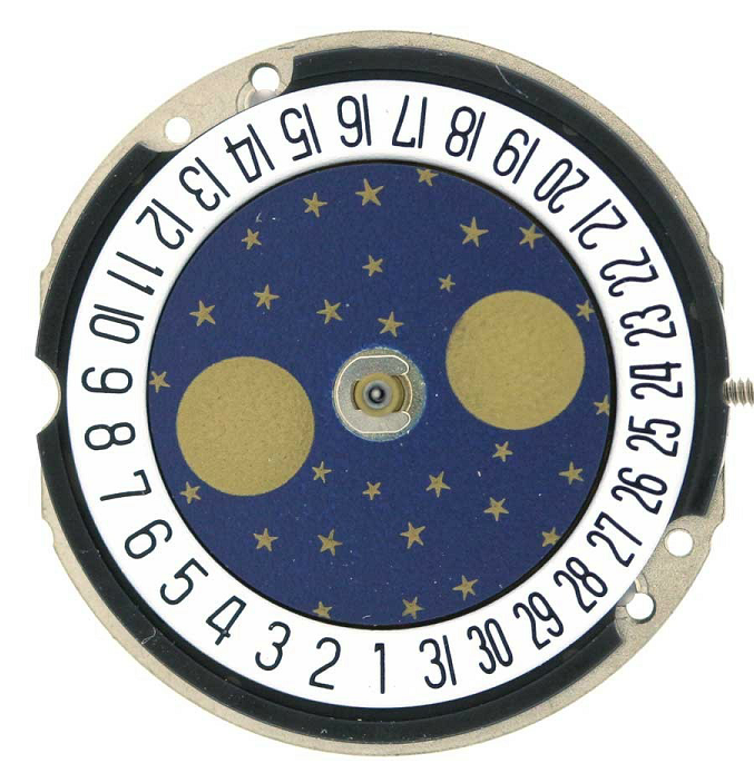 Ronda 788 quartz watch movement with date window at 3 o'clock and 6 o'clock positions for precise timekeeping.