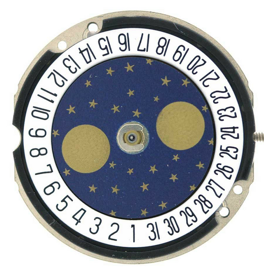 Ronda 788 quartz watch movement with date window at 3 o'clock and 6 o'clock positions for precise timekeeping.