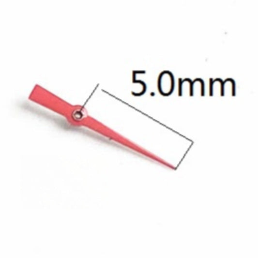 Set of 3 red 5.0mm small second hands for Miyota JS15 quartz watches, enhancing precision timing.