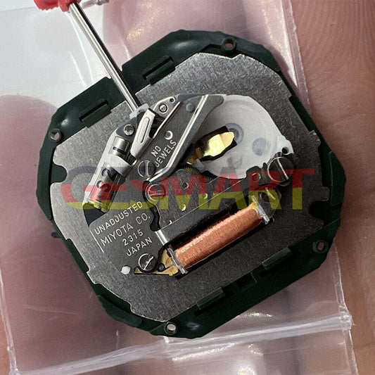 Black Dial Quartz Movement Miyota 2315 3 Hands Date@3 Movement with Watch Stem