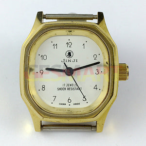 SHANGHAI JINJI Manual Mechanical Lady Watch 17 Jews Golden Case Numberal Nail