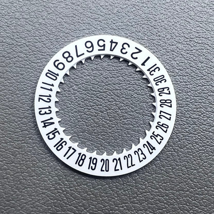 White date disk wheel for NH34 NH35 watch movement, showing date at 6 o'clock position