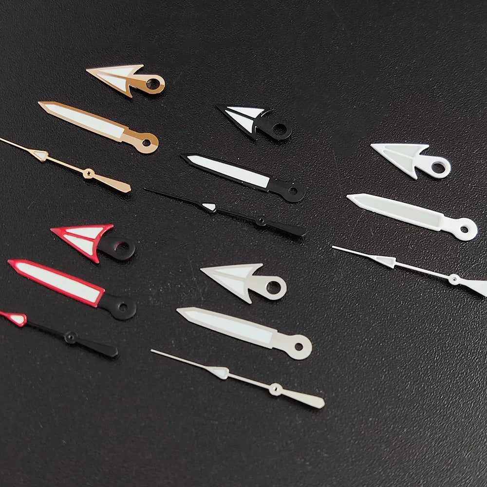 Green luminous watch hands for NH35/NH36 movement, high-quality glow pointers.