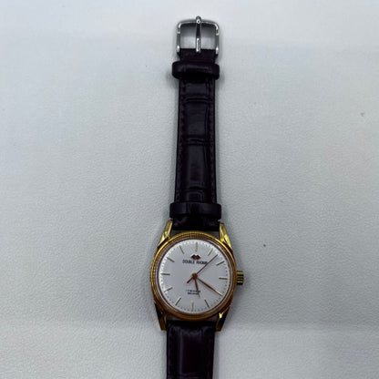 Beijing Double Dark Brown Strap Rhomb Single Calendar Manual Mechanical Lady Watch