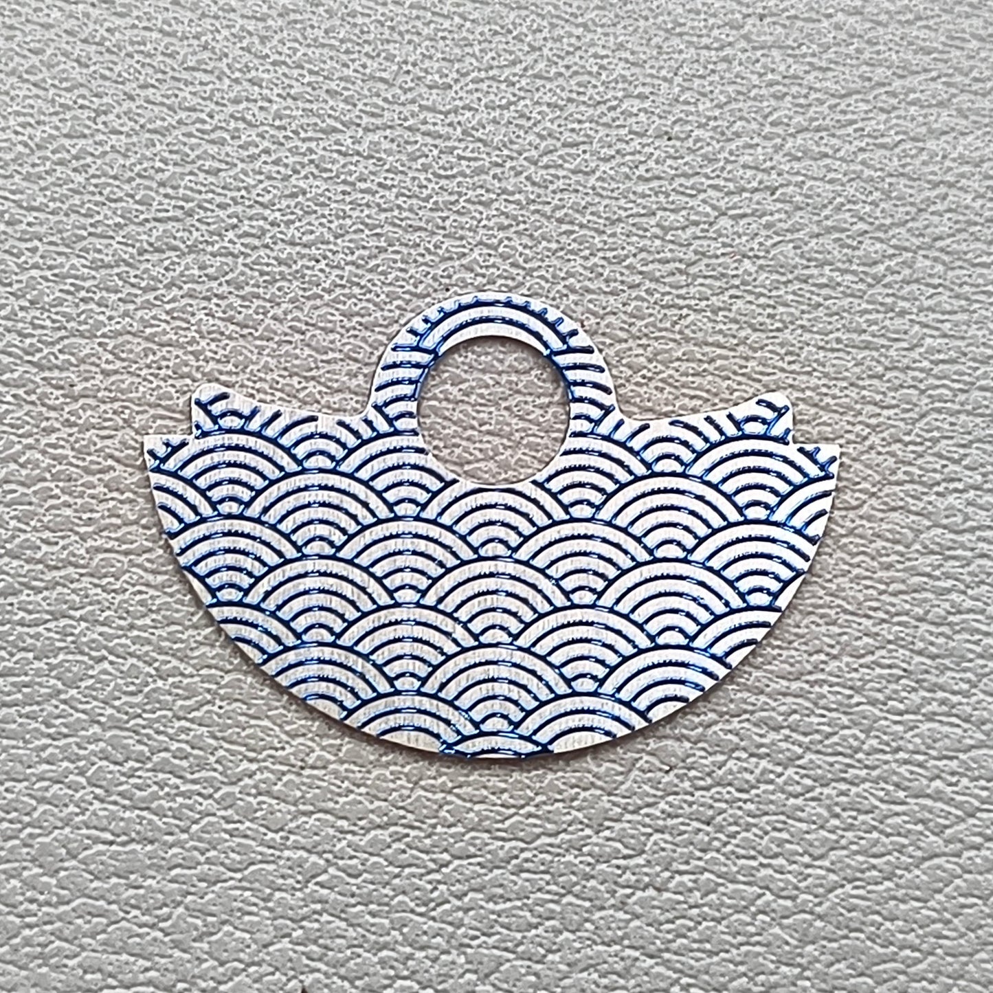 Blue Wave Up Slice Silver Background Rotor Oscillating Weight Overlay Fit for NH35