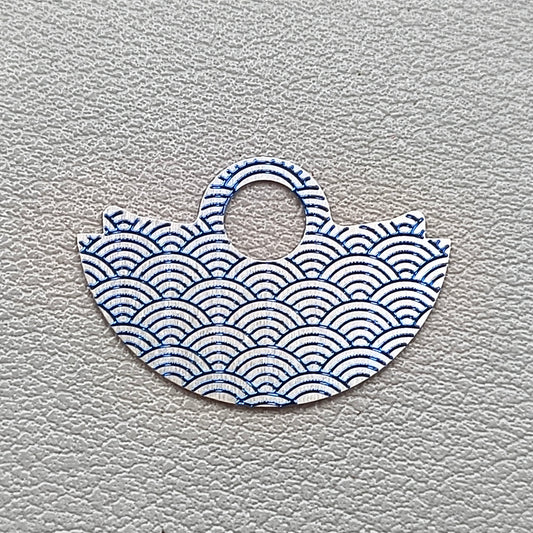 Blue Wave Up Slice Silver Background Rotor Oscillating Weight Overlay Fit for NH35
