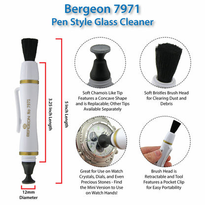 Bergeon 7971 glass pen cleaner for precise watch polishing and accessory maintenance tasks