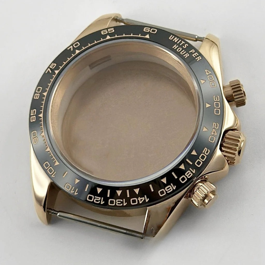 Daytona 40mm Sapphire Glass Watch Case Ceramic Bezel Men's for VK63 VK63A VK64