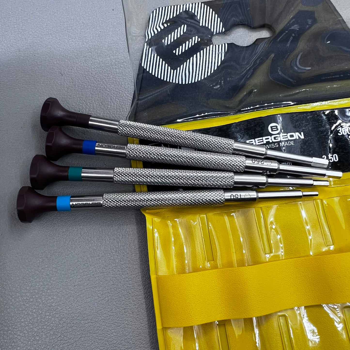 Swiss Bergeon 30081-HEX-P04 Set of 4 Hex Blade Screwdrivers