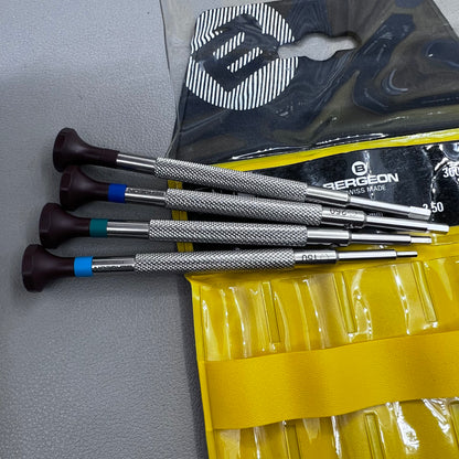 Swiss Bergeon 30081-HEX-P04 Set of 4 Hex Blade Screwdrivers