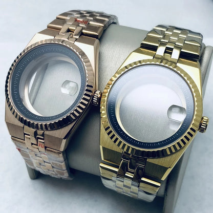 904L Stainless Steel 40mm Land-Dwellwe Watch Case+Strap Sapphire Glass for NH35
