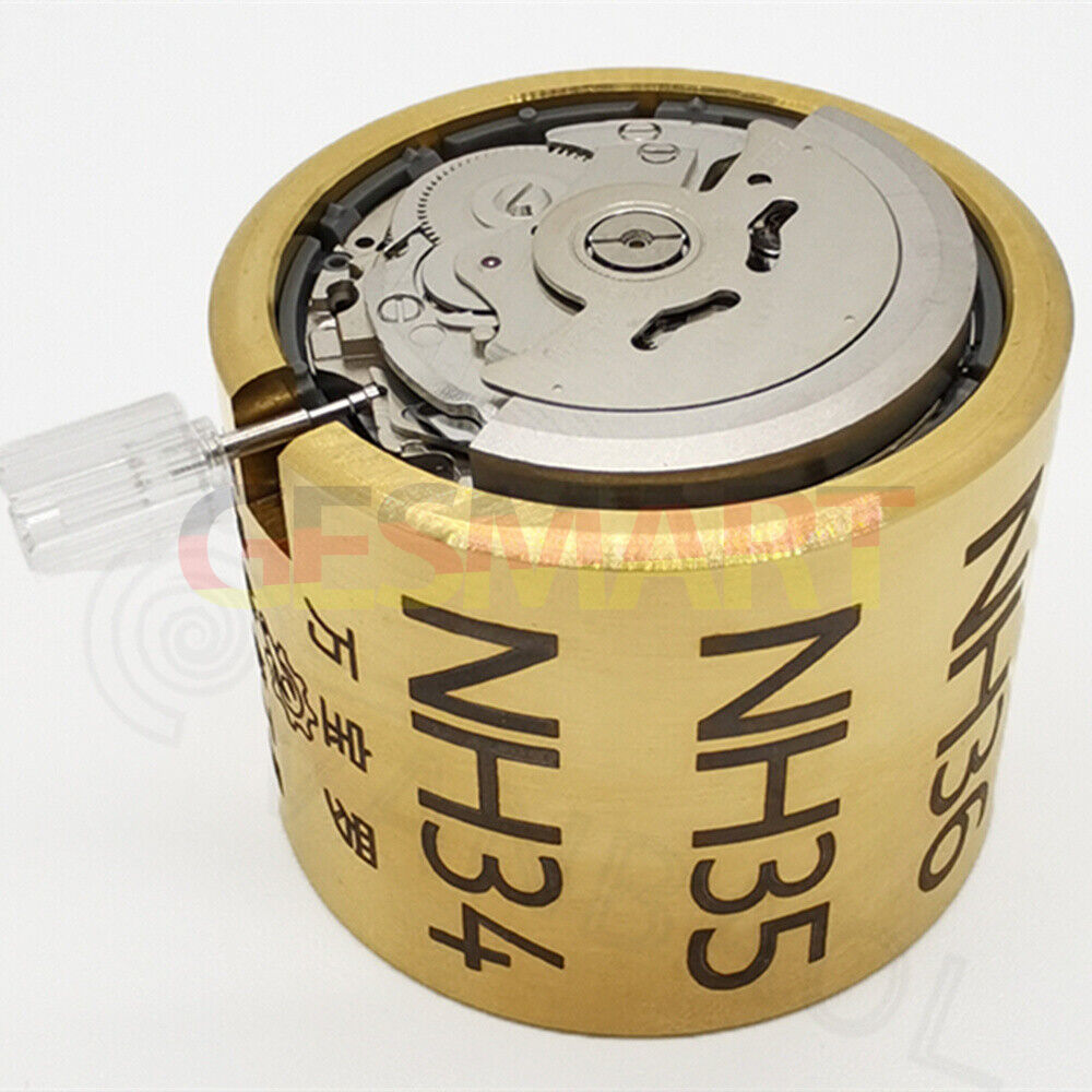 Stainless steel watch movement holder, fits Miyota NH35 NH36 7S26 7S36 4R36 for secure repairs.