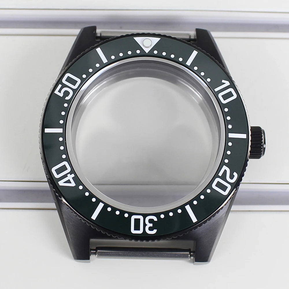 40mm Diver Watch Case Sapphire Glass with Bezel For NH35 NH36 NH34 NH38 4R36
