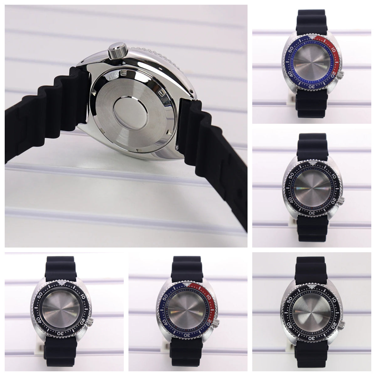 45mm Rubber Strap Sapphire Glass For NH35 NH36 NH34 NH38 4R36 fit 28.5mm Dial