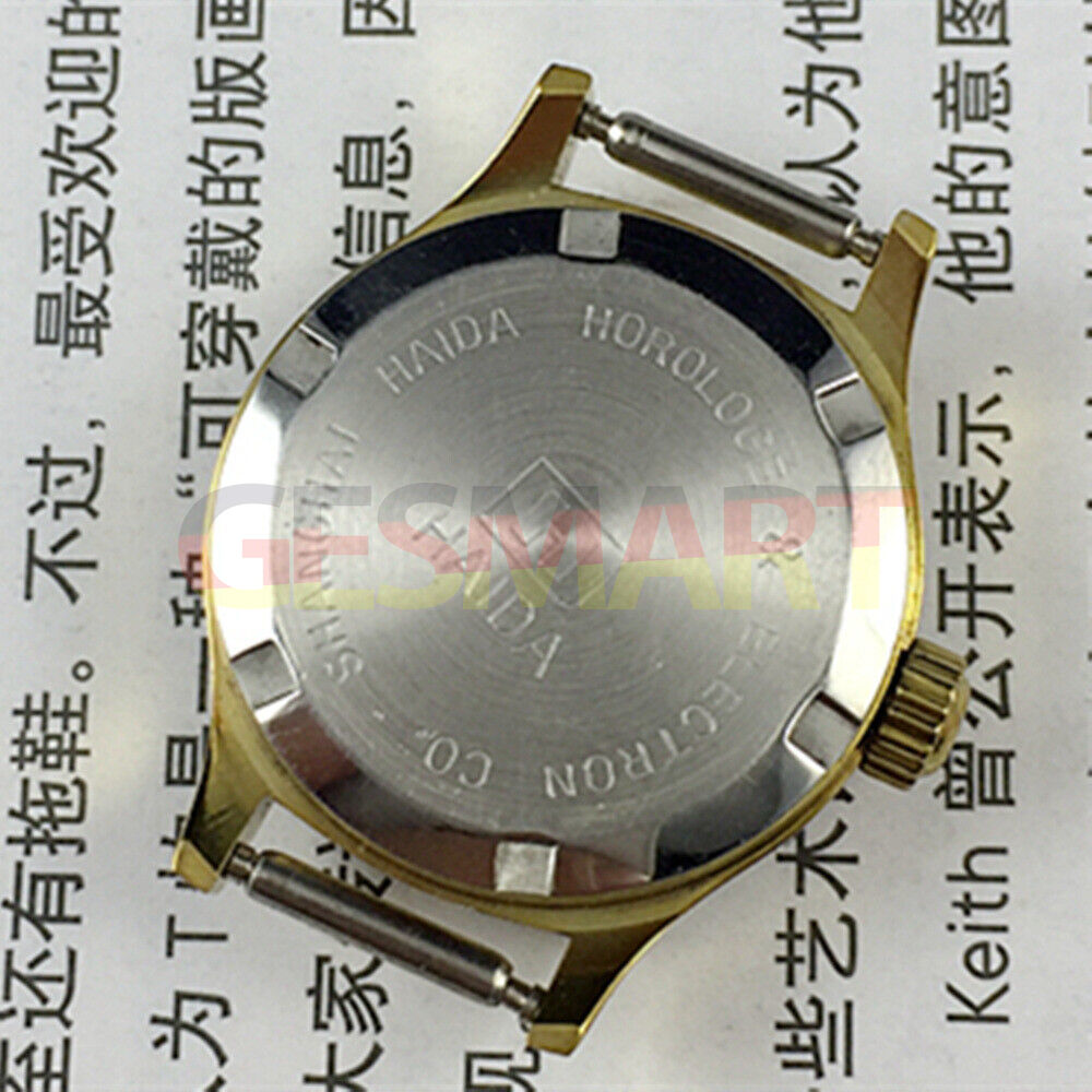 23mm SHANGHAI HAIDA lady watch with golden nail markers and blackish green dial for stylish elegance.