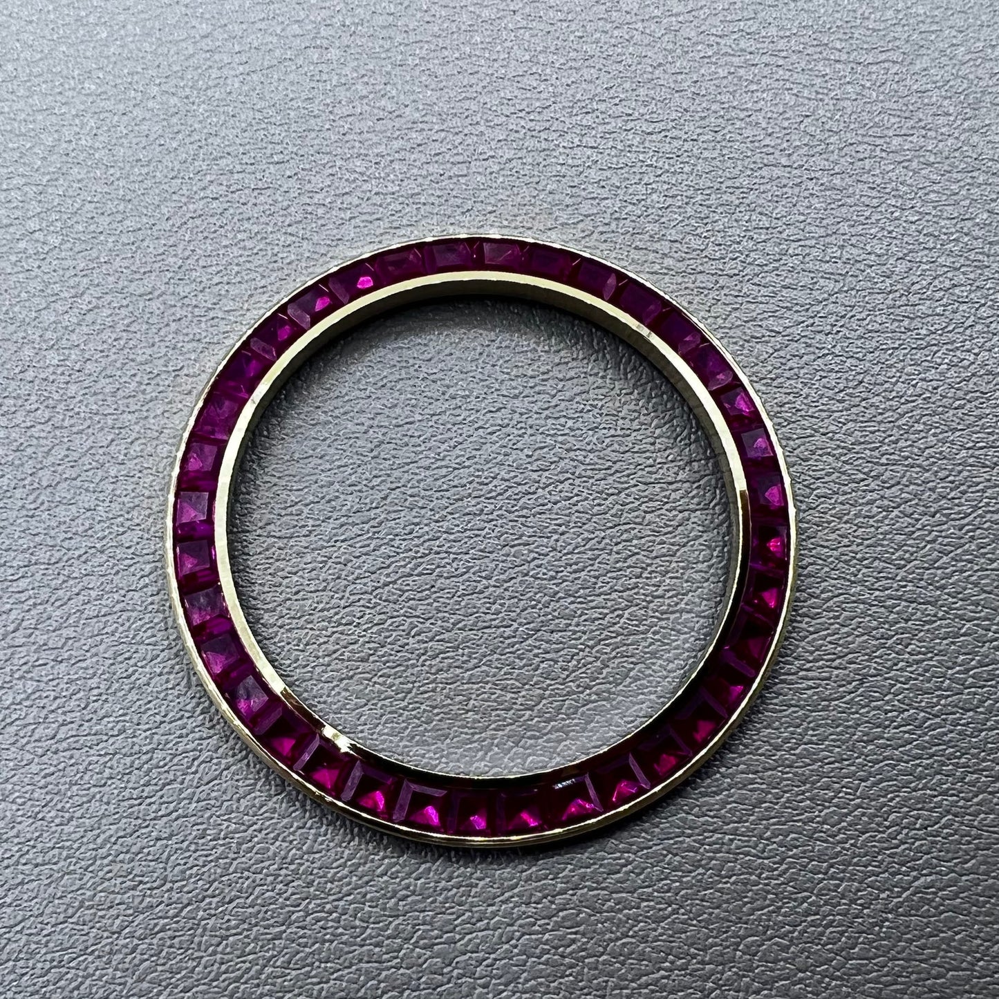 Inclined Pink Watch Bezel Daytona T-Shaped Square Moissanite Golden Base