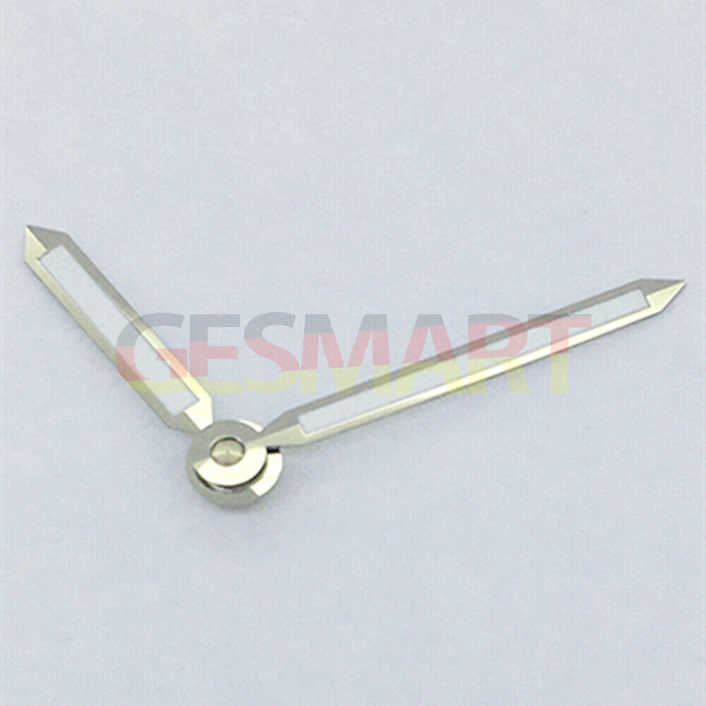 2 Hands Silver Trim Green Luminous Watch Hands for ST3600/ST3620/ETA6497/ETA6498