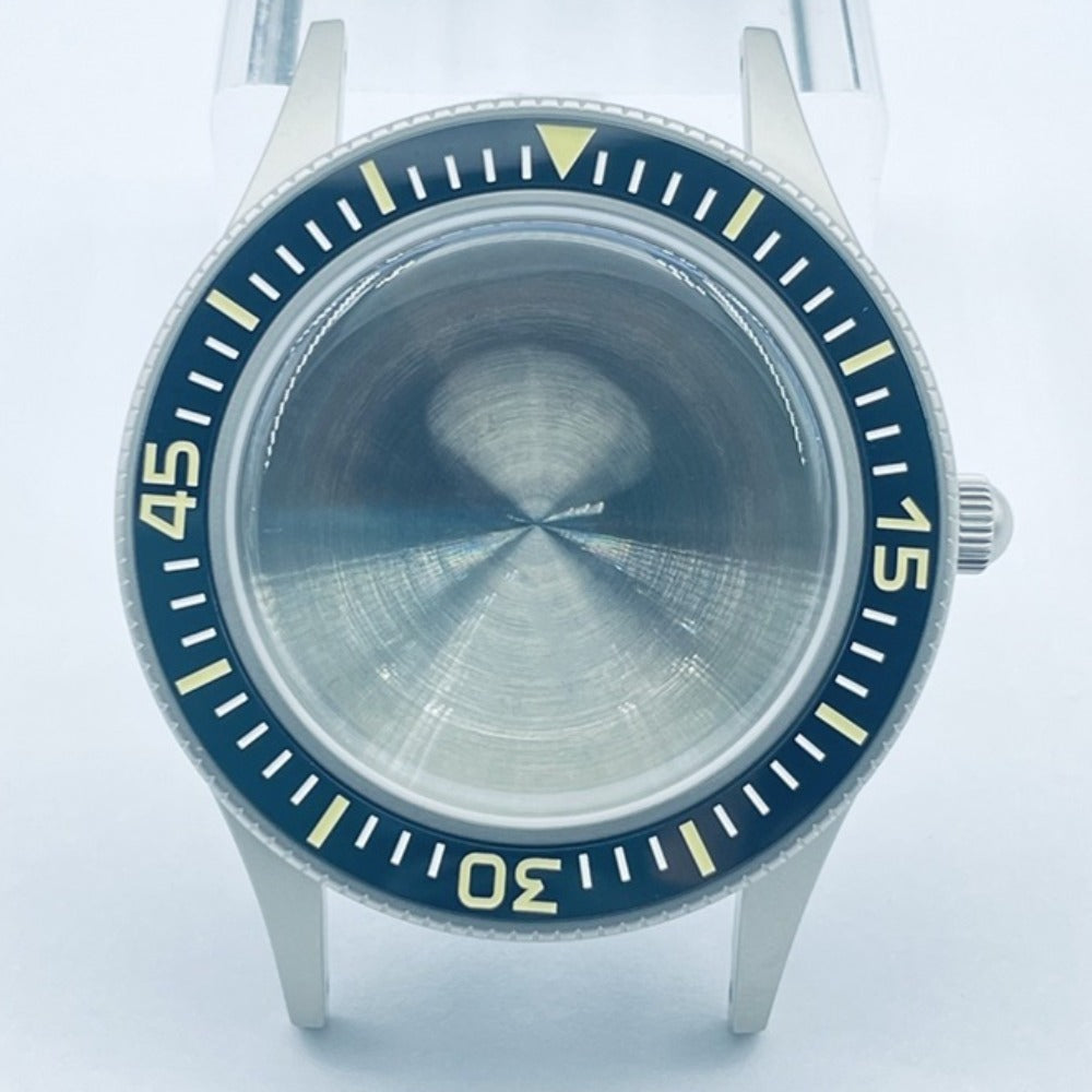 15-45 40mm vintage matte 316L steel watch case with lume ceramic bezel for NH35 movement