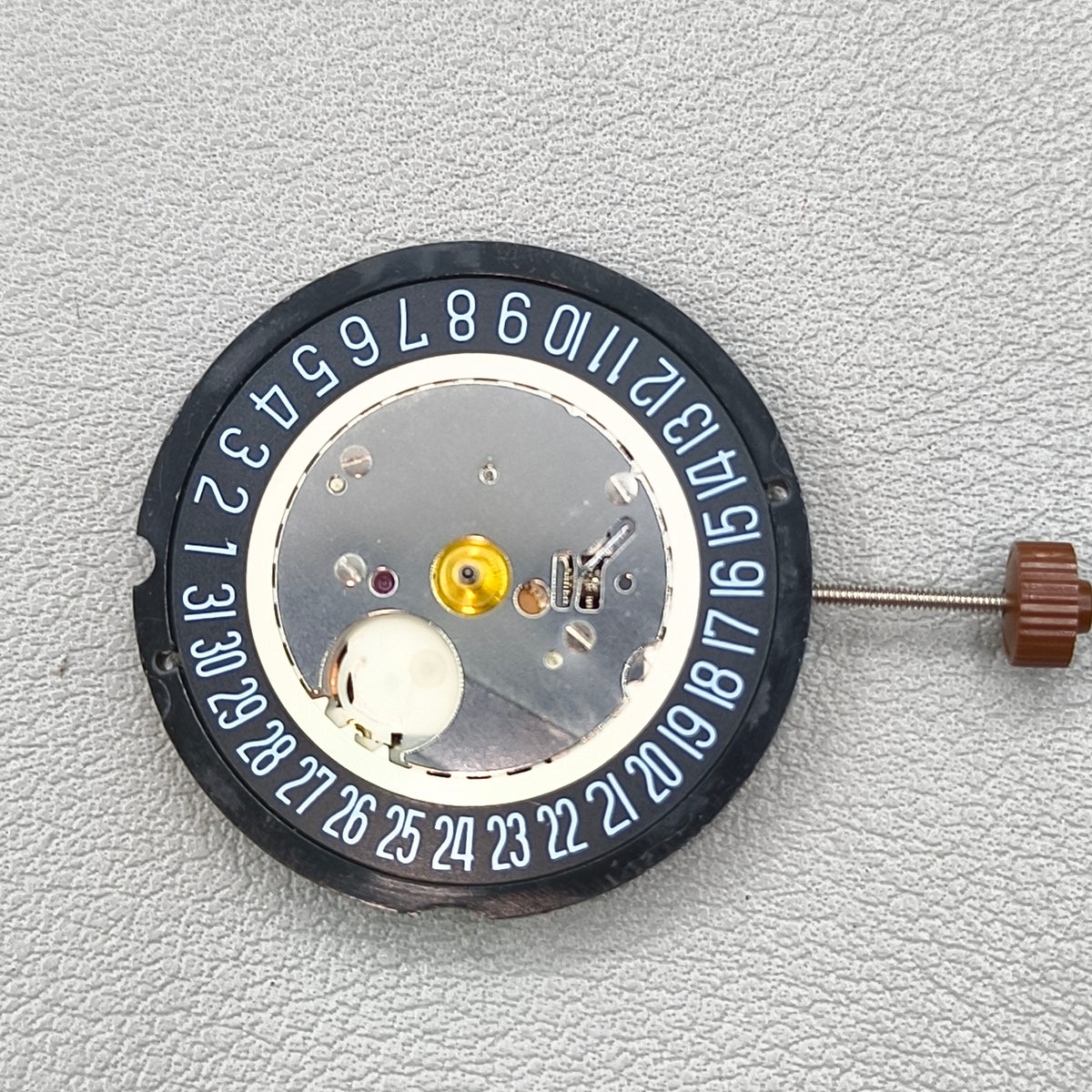 Swiss Ronda 515 Quartz Movement 3 Hands Black Disk Single Calendar@6