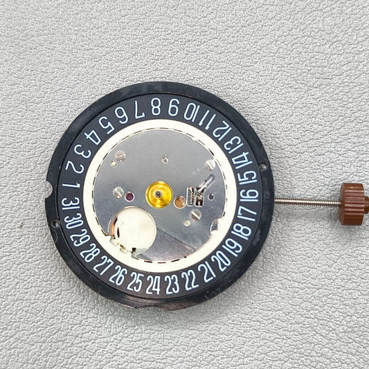 Swiss Ronda 515 Quartz Movement 3 Hands Black Disk Single Calendar@6