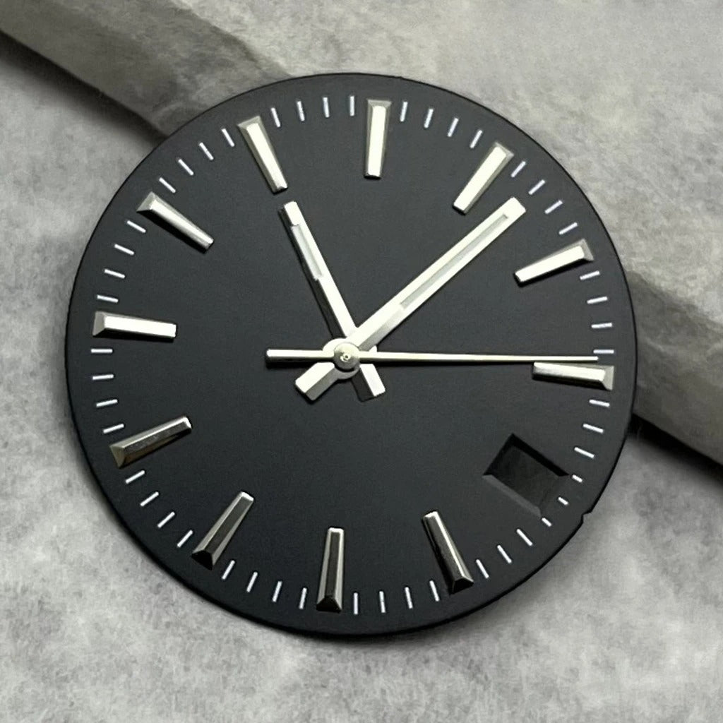 28.5mm Watche Hands Green Luminous Watch Dial Stripes Sunburst For NH35/36/4R/7S