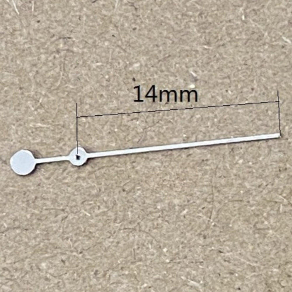 Set of 3 silver 14mm second hands for Miyota OS10 OS20 OS30 watch movements, precision time accessory.