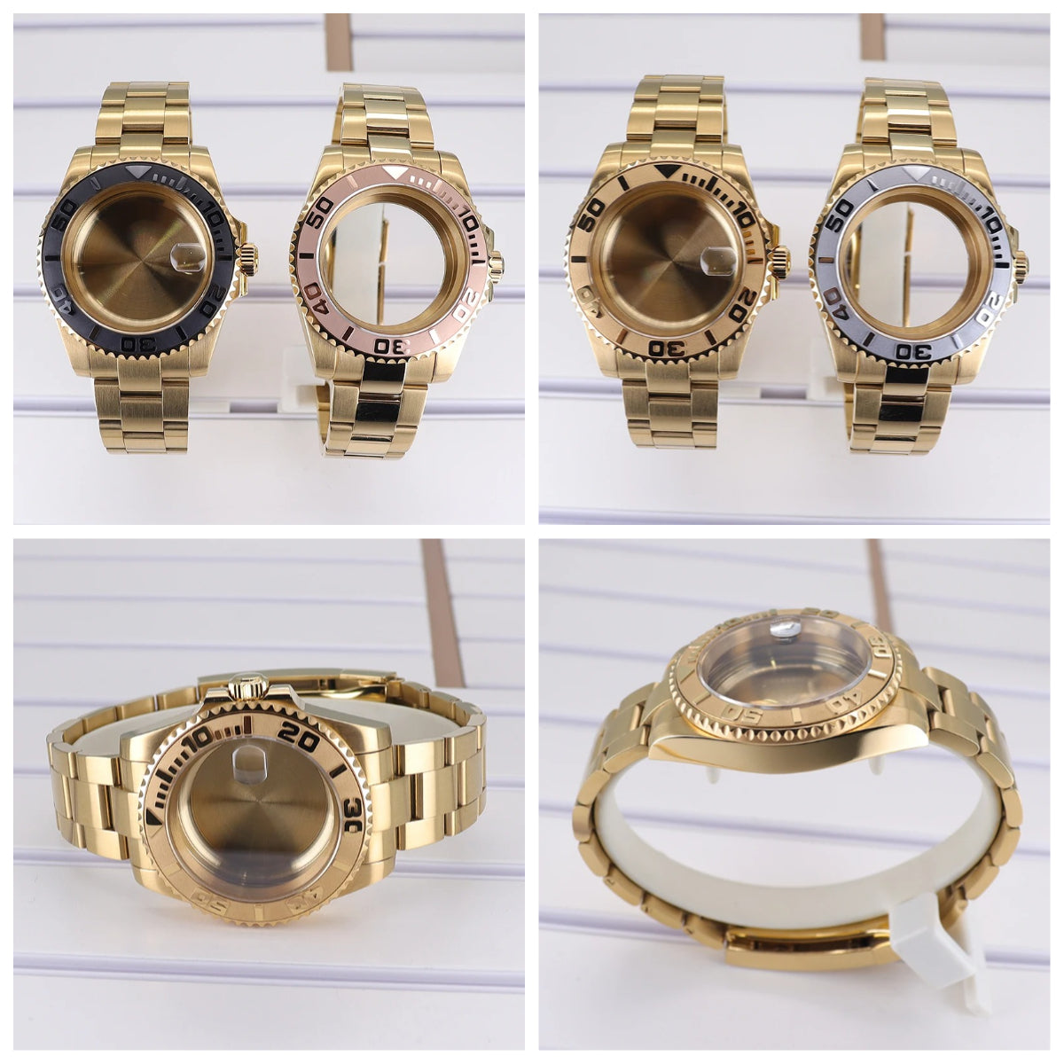 PVD 40mm Watch Case Sapphire For Nh35 Nh36 Nh34 Nh38 Eta 2824 Miyota 8215 YACHT