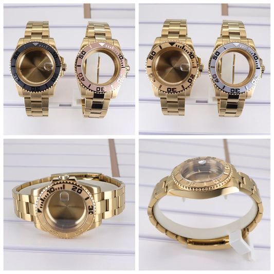PVD 40mm Watch Case Sapphire For Nh35 Nh36 Nh34 Nh38 Eta 2824 Miyota 8215 YACHT