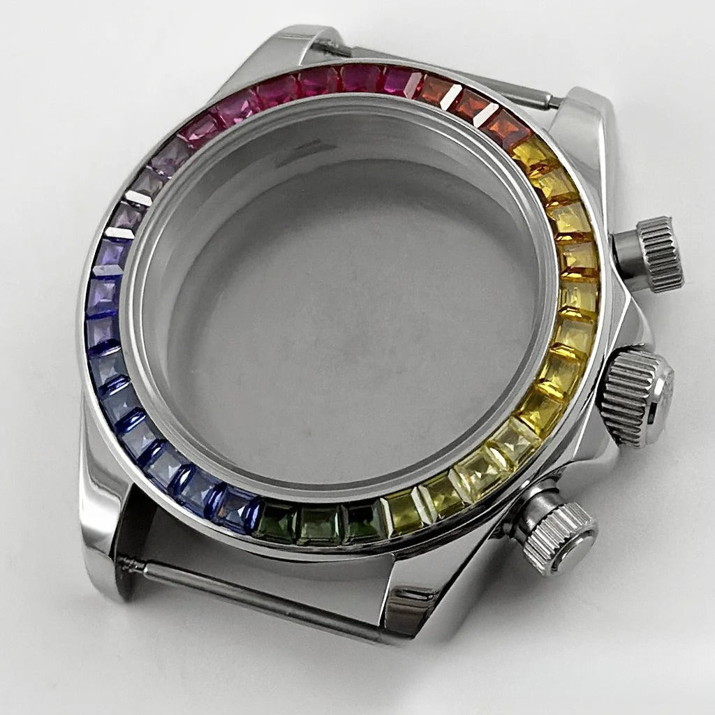Daytona 40mm Mens Watch Steel Case for Daytona VK63 VK64 Case Fits 20mm Strap