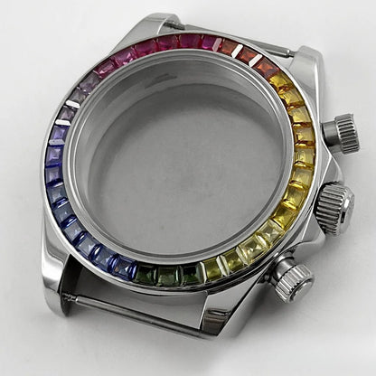 Daytona 40mm Mens Watch Steel Case for Daytona VK63 VK64 Case Fits 20mm Strap