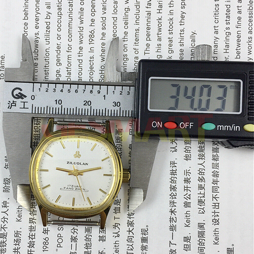 17 Jewels Chinese manual mechanical watch with golden nails, silver dial, shock-resistant for lasting wear.