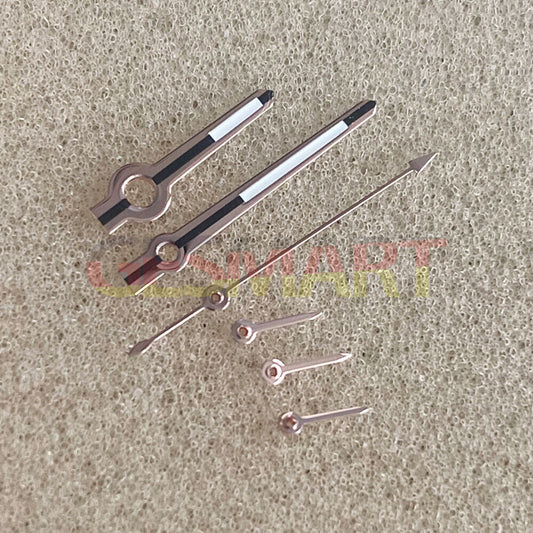 13,5 mm Vintage-Uhrzeiger mit roségoldenem Rand und grüner Leuchtkraft für das VK63-Uhrwerk