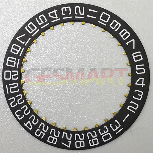 Swiss Black Date Disk Wheel for ETA2824 movement with square font, showing date at 3 o'clock position