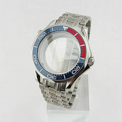 42MM Diving Watch Case Sapphire Glass Unidirectional Rotating Bezel For NH35