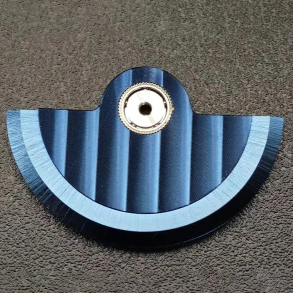 Modified Blue Vertical Stripe Rotor Oscillating Weight for NH35 NH36 Movement