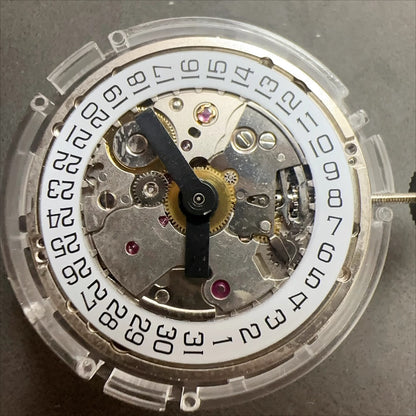Wu Han 2892 automatic watch movement with date at 3, precision mechanical part for repairs.