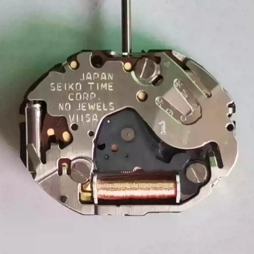Seiko V115A quartz movement watch part, original Japan-made component for accurate timekeeping.