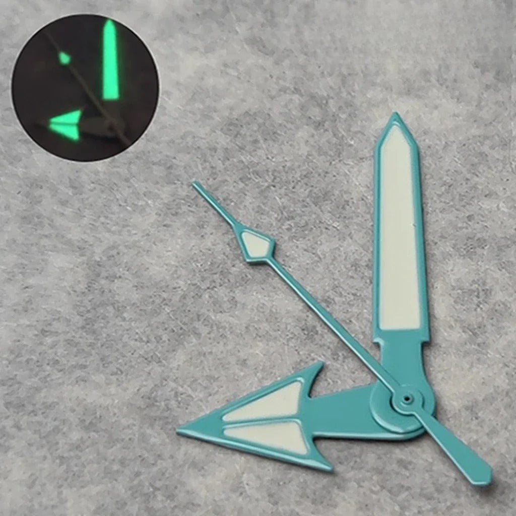 C3 Green Luminous Watch Hands Set For NH34 NH35 4R35 NH36 4R36 Movement