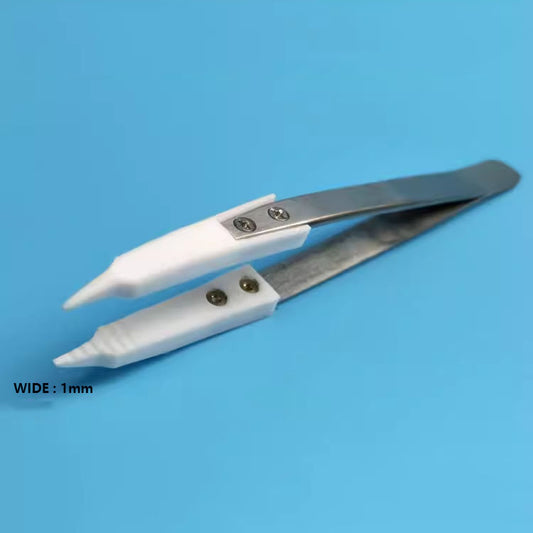 Pointed Beak PTFE Tweezer by #17S-FV, acid and alkali resistant with anti-static, high-temp durability for precise watch accessory handling.