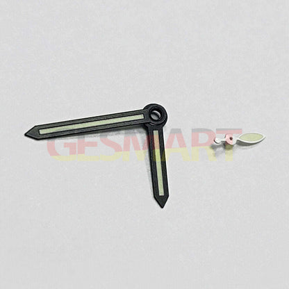 14mm green lume black trim watch hands for ST3600/ST3620 ETA6497/6498 movements, precise timing.