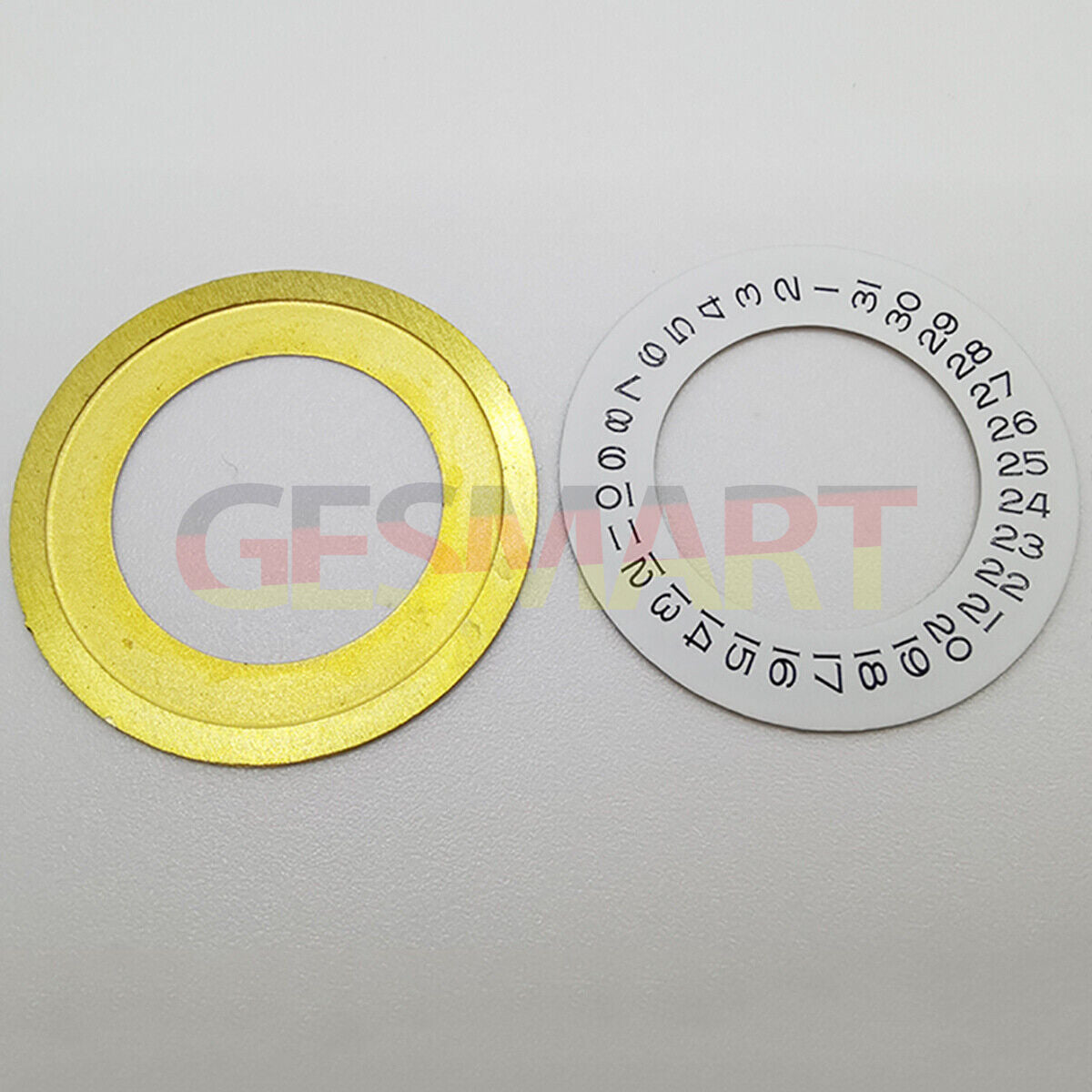 Thickening white date wheel overlay with date at 3 for ETA2824 movement, compatible watch accessory.