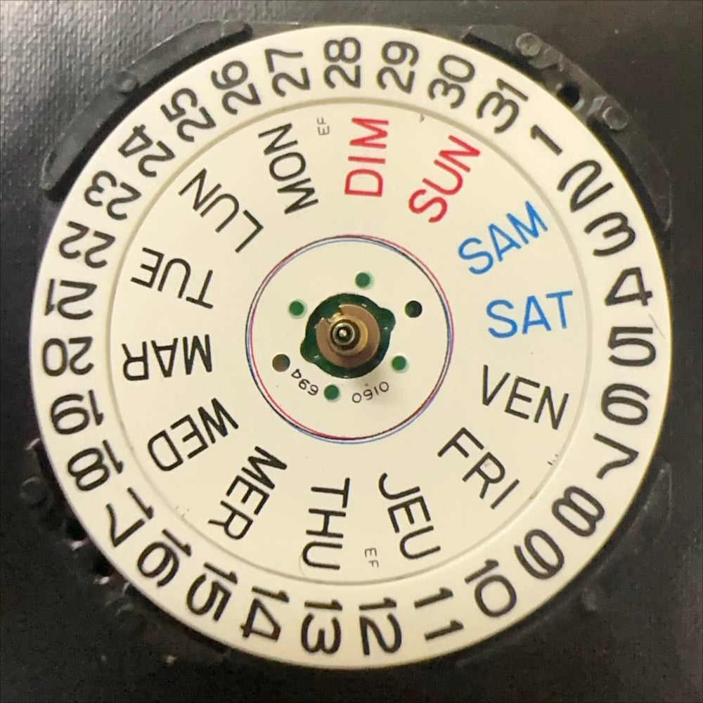 Epson V733C quartz day-date watch part, genuine Japan-made replacement for precise timekeeping.