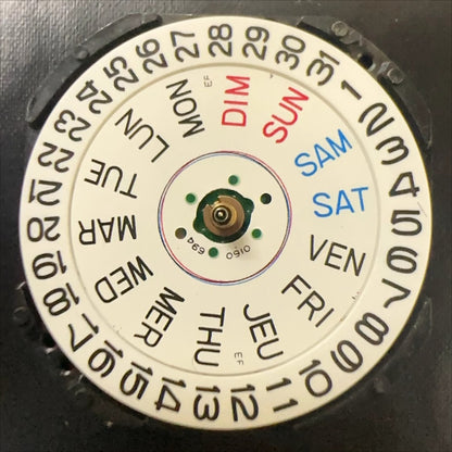 Epson V733C quartz day-date watch part, genuine Japan-made replacement for precise timekeeping.