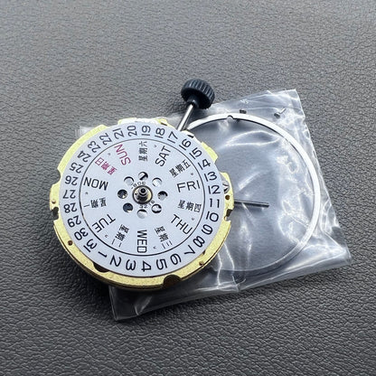 Golden plated Japan Miyota 8205 automatic mechanical watch movement, precision timekeeping component.