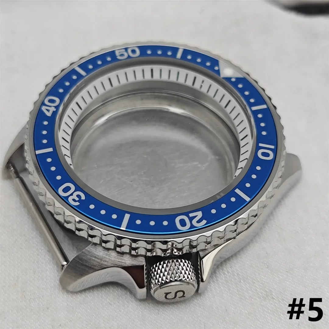 41.5mm White Chapter Ring+Bezel Stainless Steel Case Set for SKX007 NH35/NH36/4R