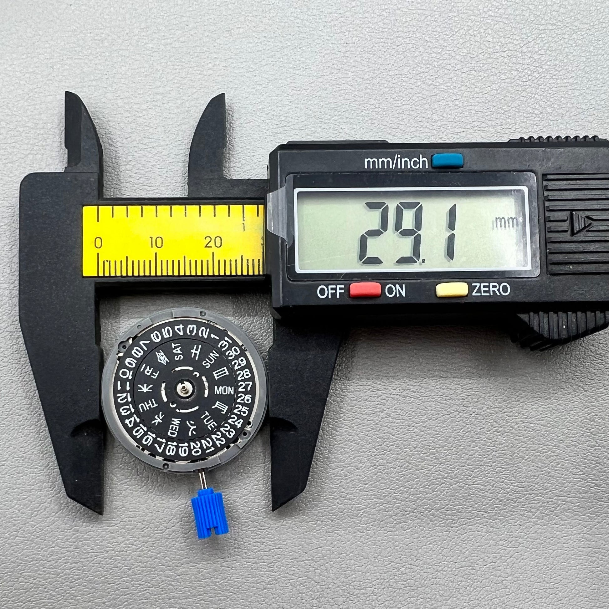 Black Blue Lume watch accessory showcasing Miyota NH36A automatic movement with 3.0 crown position.