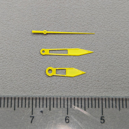 2 Sets Yellow Trim Hollow Arrow Hands for Miyota 2315 2035 2036 2115 2305 Movement