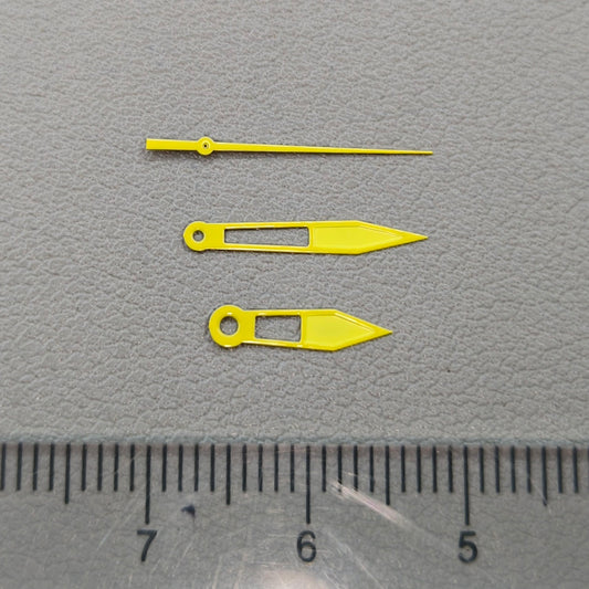 2 Sets Yellow Trim Hollow Arrow Hands for Miyota 2315 2035 2036 2115 2305 Movement